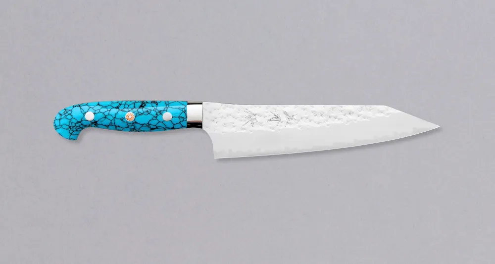 Yu Kurosaki Gyuto Senko R2 Lichtcyaan 180mm (7.1")