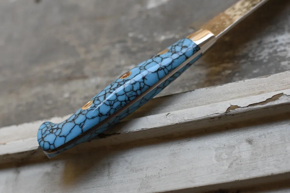 Yu Kurosaki Gyuto Senko R2 Lichtcyaan 180mm (7.1")