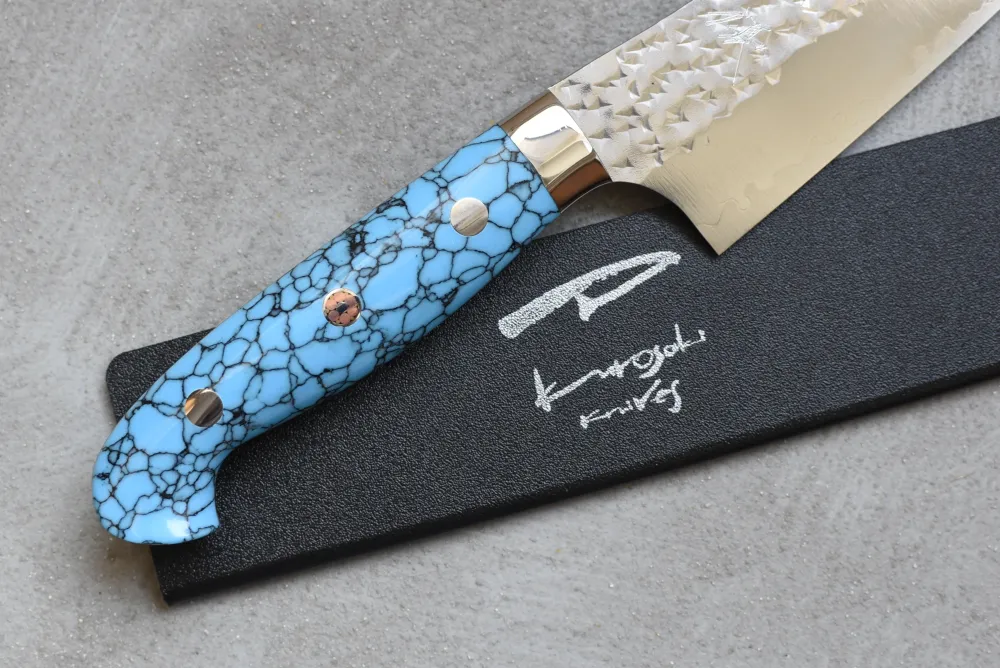 Yu Kurosaki Gyuto Senko R2 Lichtcyaan 180mm (7.1")