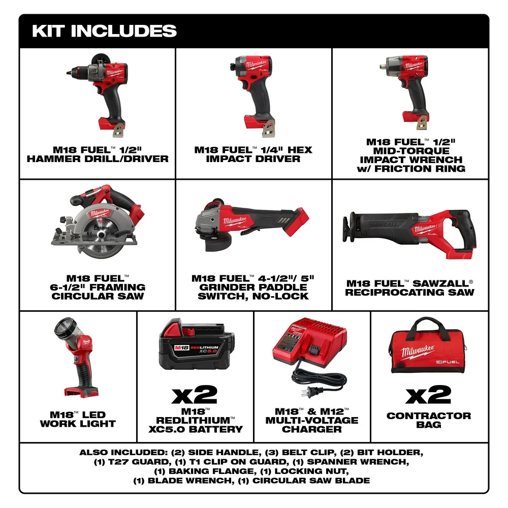MILWAUKEE M18 FUEL™ 7 Tool Combo Kit