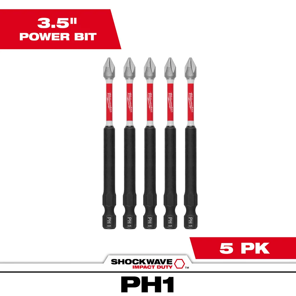 Milwaukee Tools 35" PH1 Impact Driver Bit 5 Pack 48-32-4565