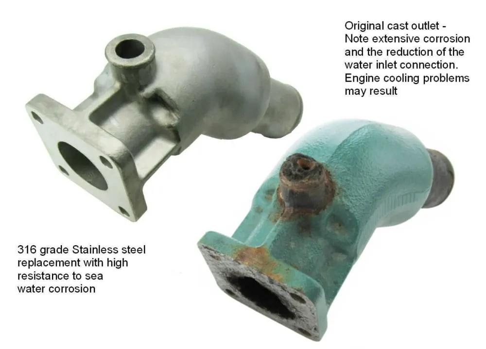 Volvo Penta MD2040 Roestvrij Steel Exhaust Outlet Kit - equivalent to 861906