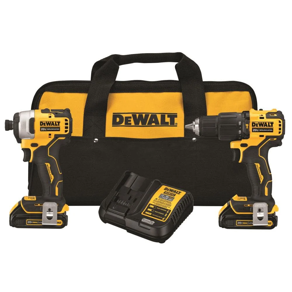 DEWALT ATOMIC 20V MAX* Brushless Oplaadbaar 1/2 . Hammer Drill/Driver and 1/4 . Impact Driver Combo Kit