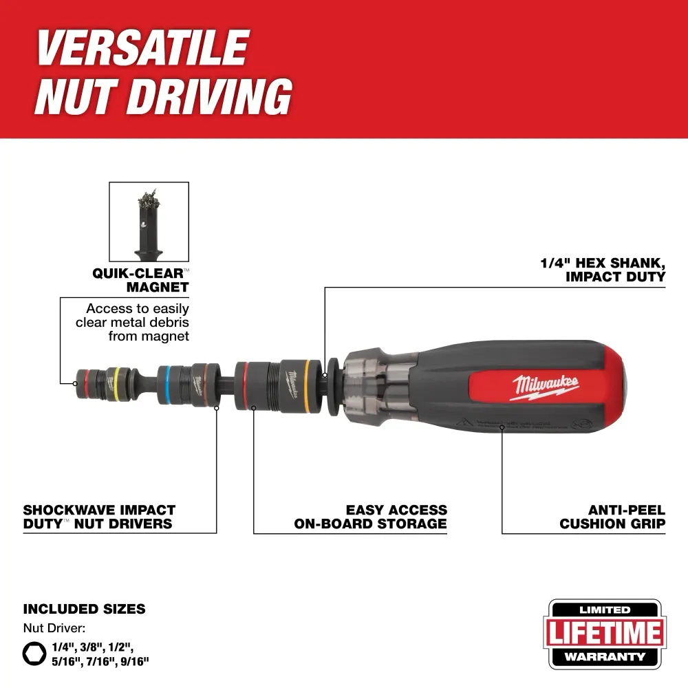MILWAUKEE Multi-Nut Driver w/ SHOCKWAVE IMPACT DUTY™ Magnetic Nut Drivers