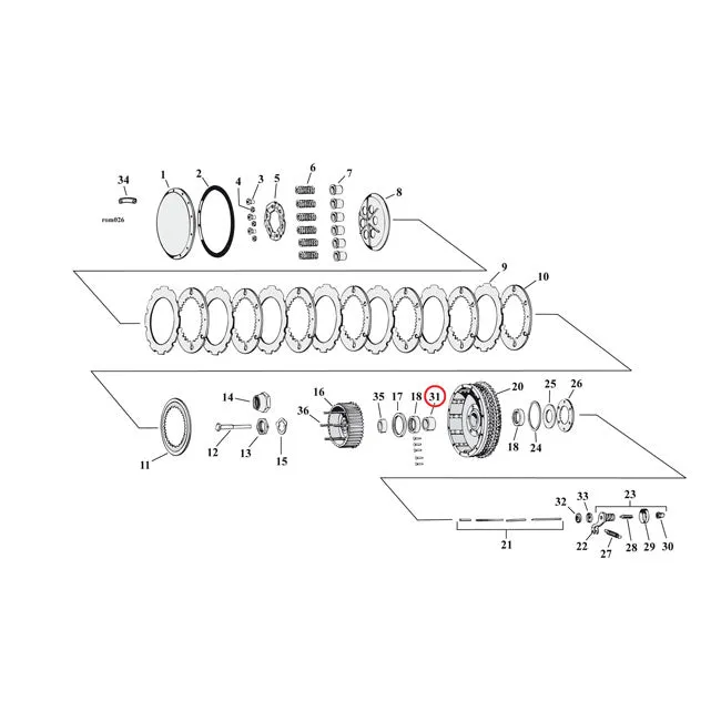 Kinderveiligheid Inner Race, Clutch Hub Bearing Harley-Davidson