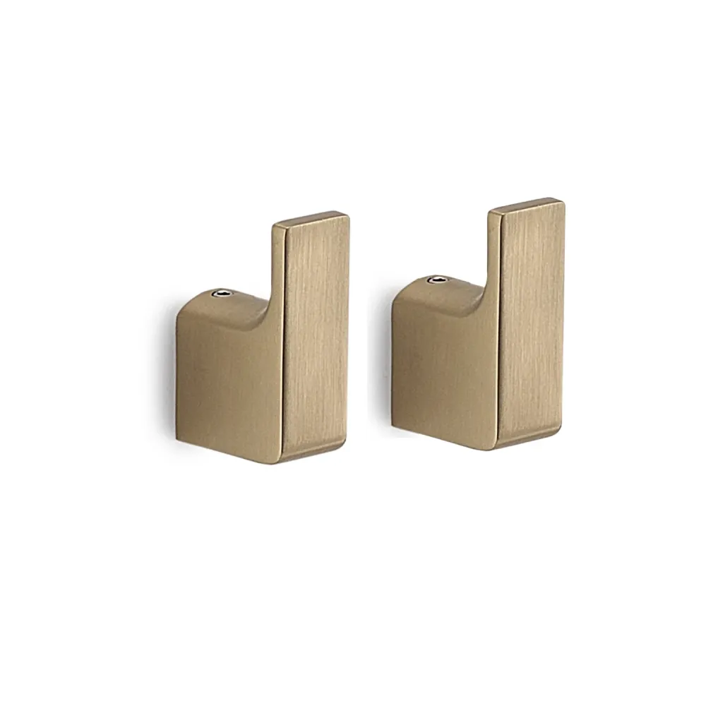 Wall-mounted 2-piece coat rack Gedy Pirenei series - Matte Gold