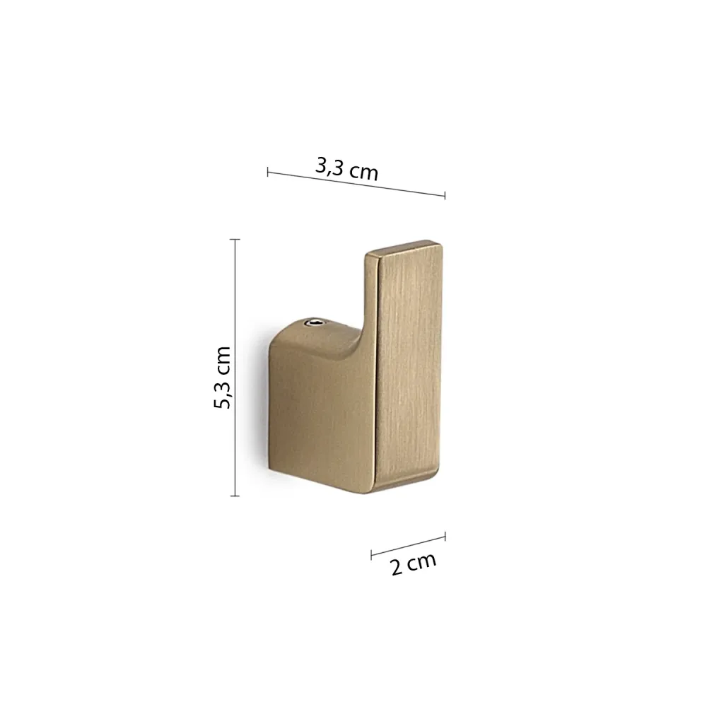 Wall-mounted 2-piece coat rack Gedy Pirenei series - Matte Gold