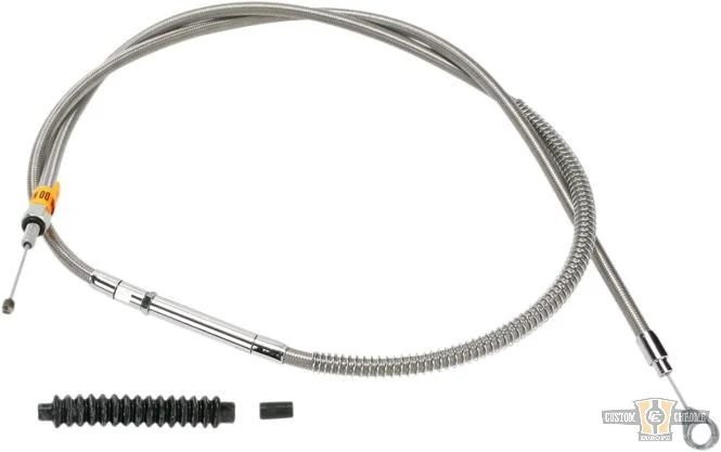 Rvs Braided Clutch Cable Stainless Steel Clear Coated 65" Harley-Davidson