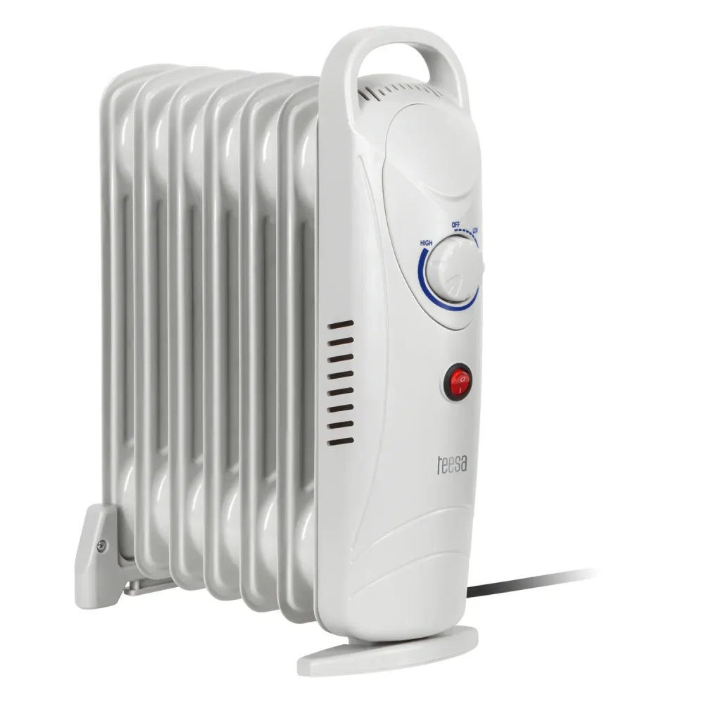 Teesa - Elektrische olieradiator 800 W (7 lamellen) - Wit voor dieselmotoren