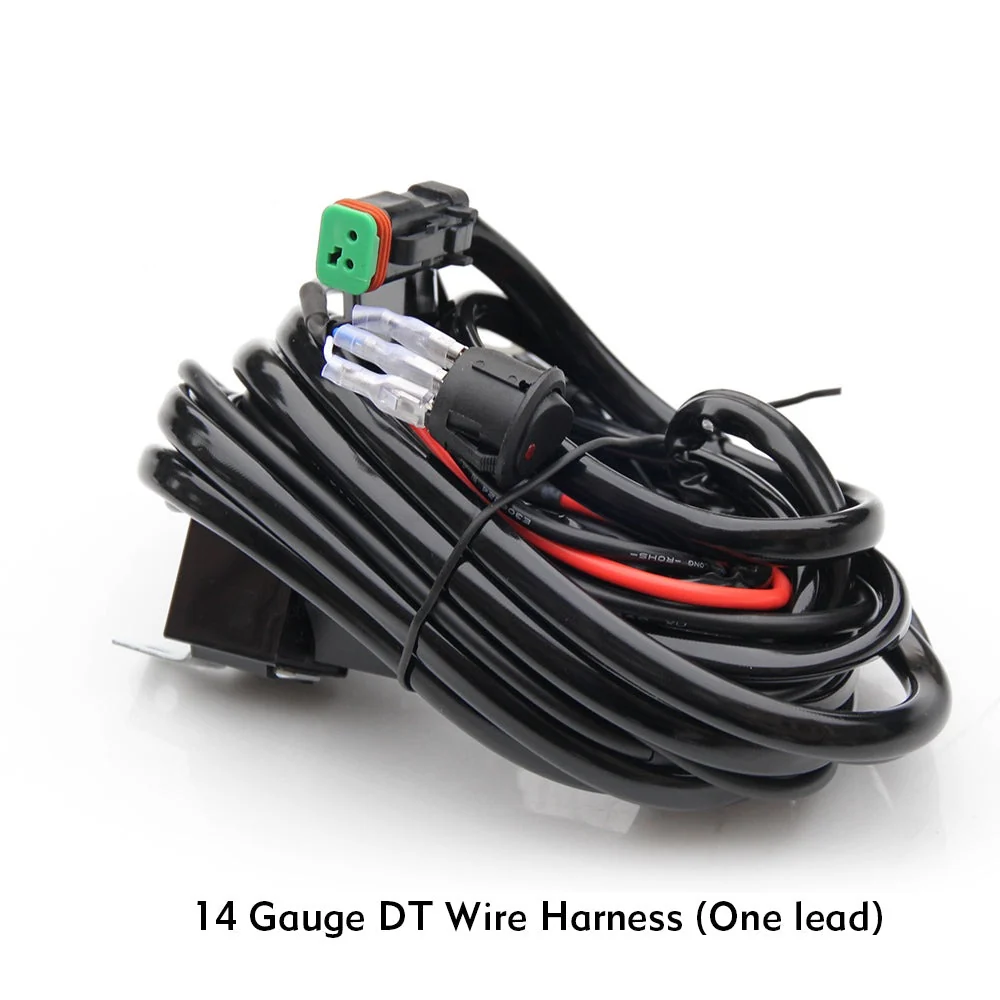 14AWG 2-Pin DT Connector Truck Jeep ATV UTV Wiring Harness Light Bar-1 Lead