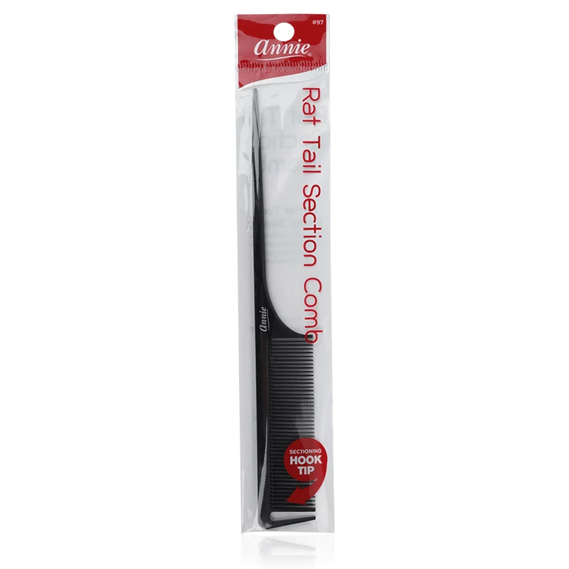 Annie Rat Tail Section Comb Zwart