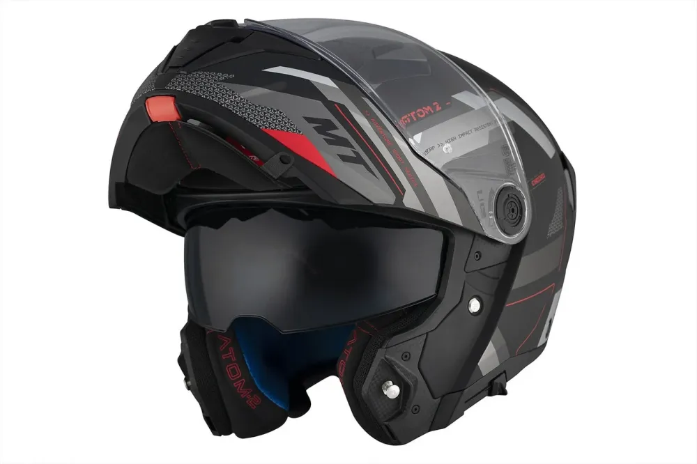 MT Atom 2 Sv Bast D5 mate on Carretera Casco uitbreidbaar motocicleta Mate