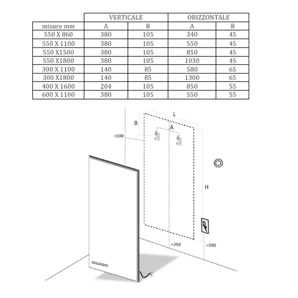 Electric panel radiator model Ginko 180x30 cm - Wit
