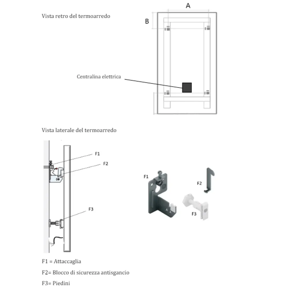 Electric panel radiator model Ginko 180x30 cm - Wit