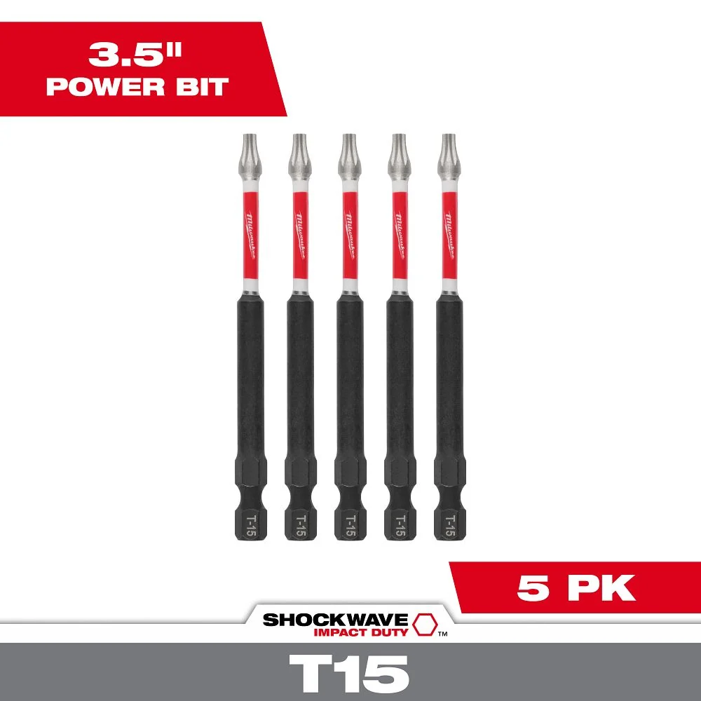 Milwaukee Tools 35" T15 Impact Driver Bit 5 Pack 48-32-4577