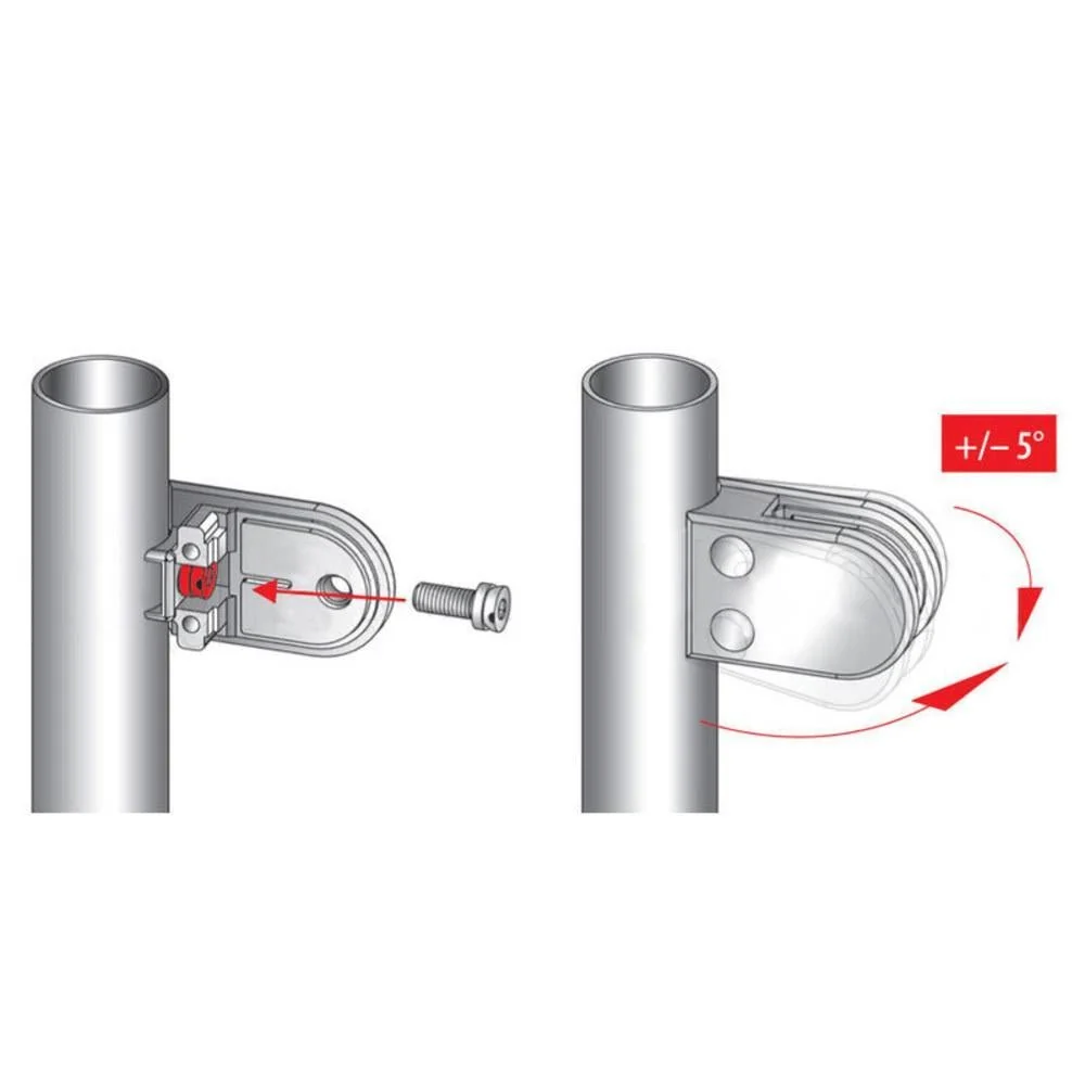 Q-railing Glass Clamp Round Profile Railing (w Uitwisselbaar Security Plate) (1.5'' Baluster Dia.) (1/2'' (12.76mm) Lamina...