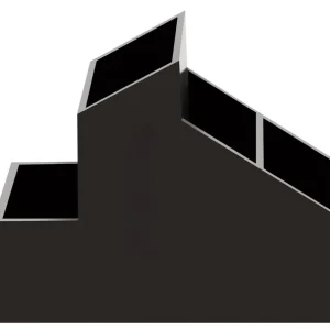 Single 4-compartment Abs storage container Skyline model black color