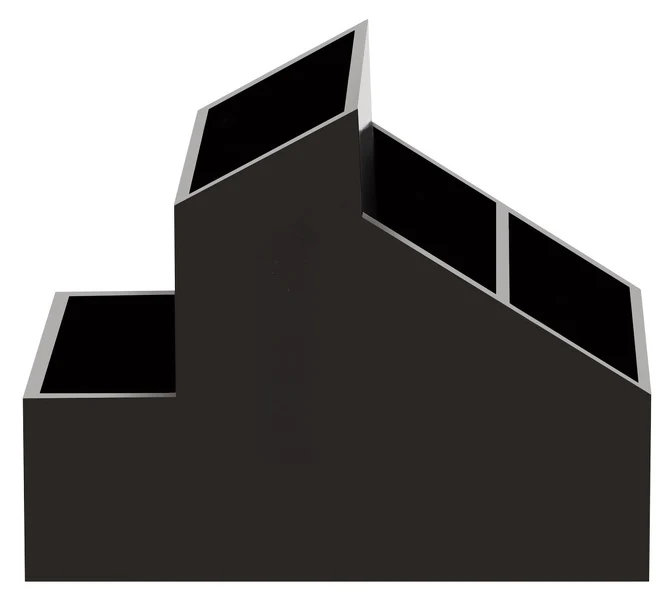 Single 4-compartment Abs storage container Skyline model black color