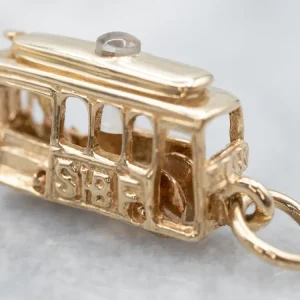 San Francisco Verguld Cable Car Charm