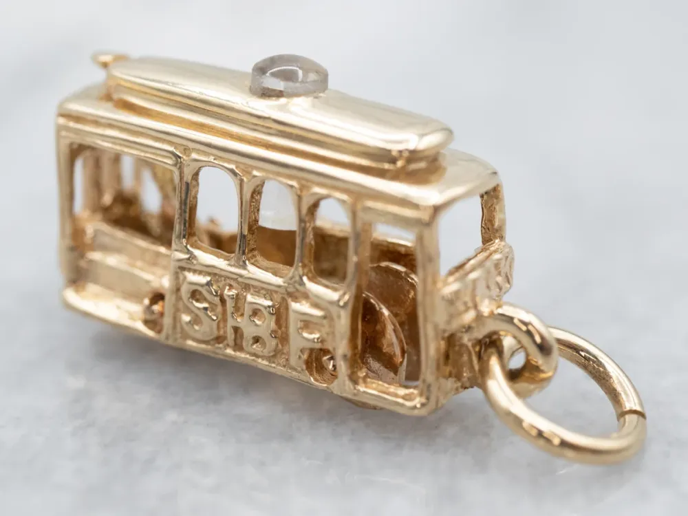 San Francisco Verguld Cable Car Charm