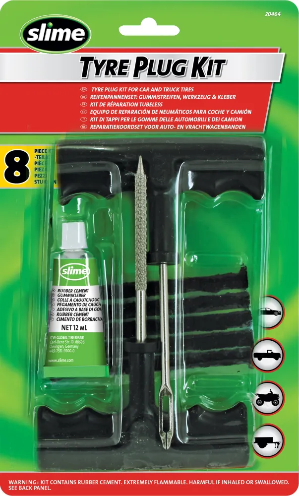 Kit Mechas Reparapinchazos Para Neumáticos met montageset