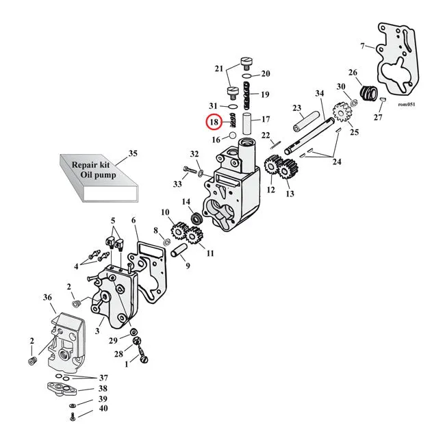 Válvula De Retención Bomba De Aceite De Resorte Para Harley-Davidson compatible met VW Golf VII