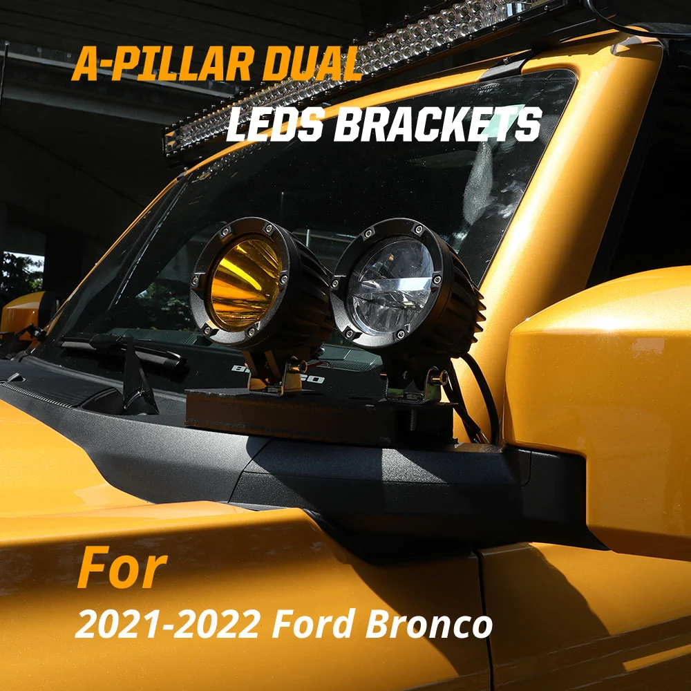 2021-2024 Ford Bronco Duaal -Pillar Led Ditch Lights Mounting Brackets(2pcs/Set)