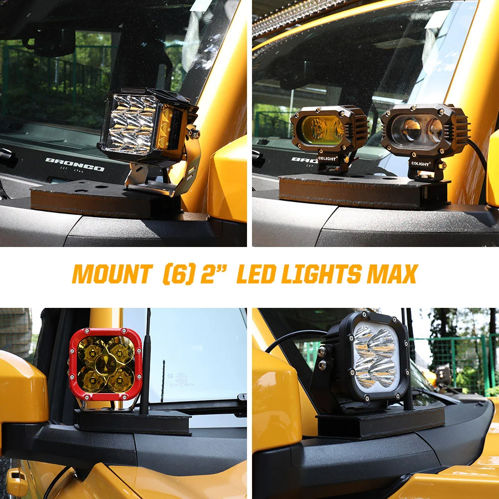 2021-2024 Ford Bronco Duaal -Pillar Led Ditch Lights Mounting Brackets(2pcs/Set)
