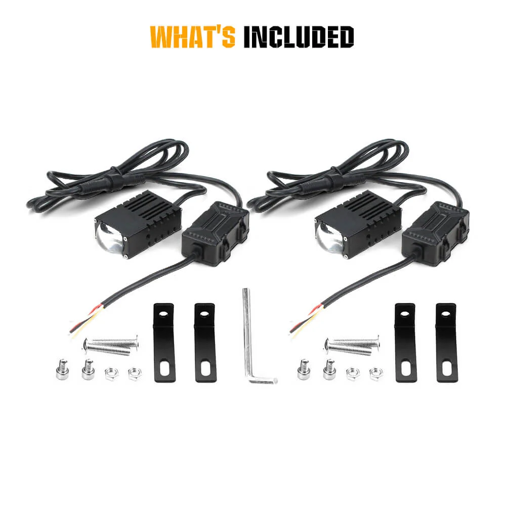 2.5 Inch Super Slim Yellow&White Dubbel Beam Bi-Led Projector Grille Lights(Set/2pcs)