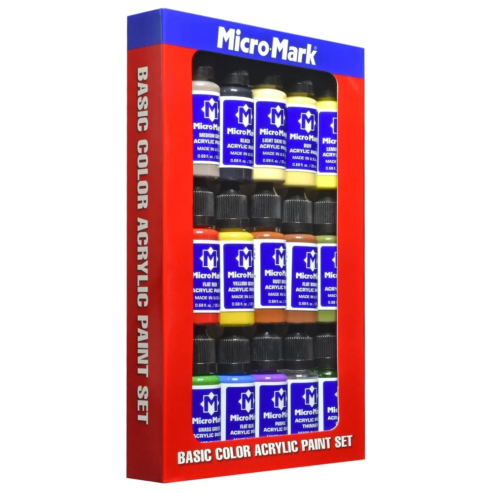 Micro-Mark Basic Color Kunststof glas Paint Set