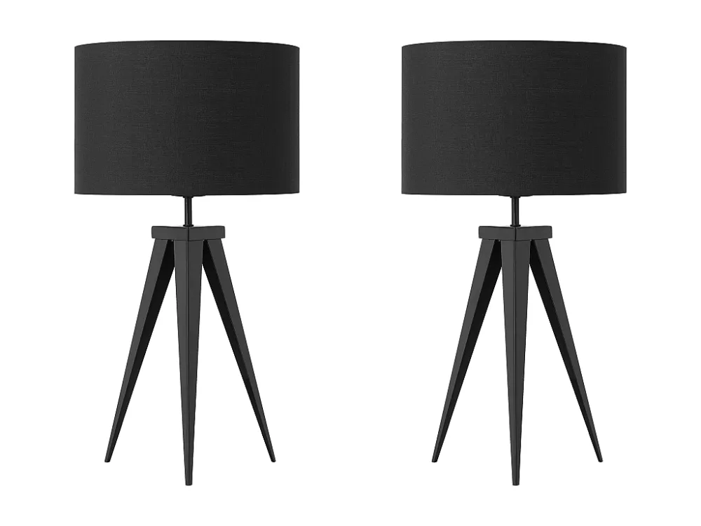 Tafellamp set van 2 metaal zwart STILETTO