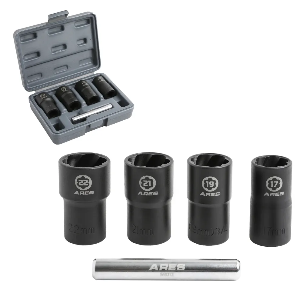 ARES 59013 - 5-Piece Twist Lug Nut Socket Set - 12V