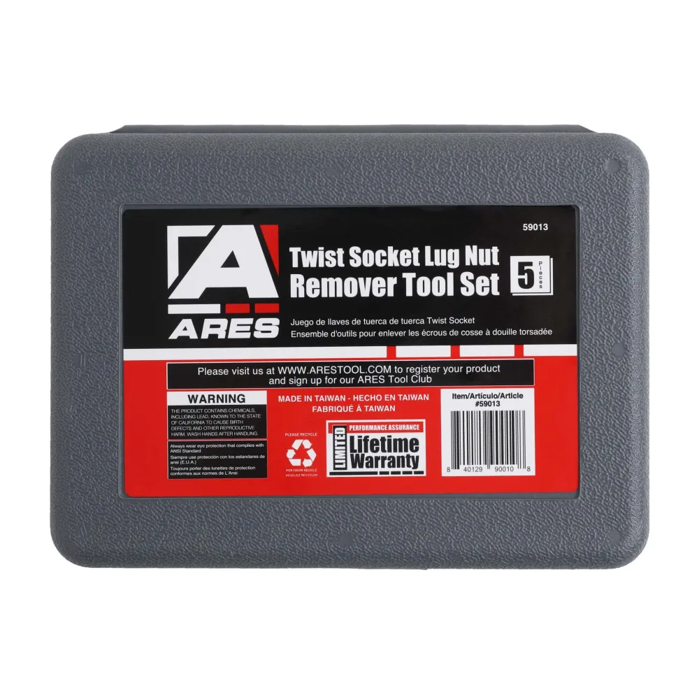 ARES 59013 - 5-Piece Twist Lug Nut Socket Set - 12V