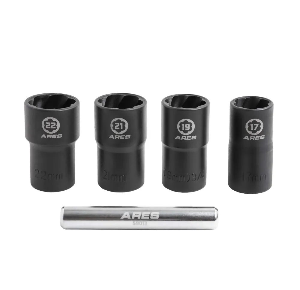 ARES 59013 - 5-Piece Twist Lug Nut Socket Set - 12V