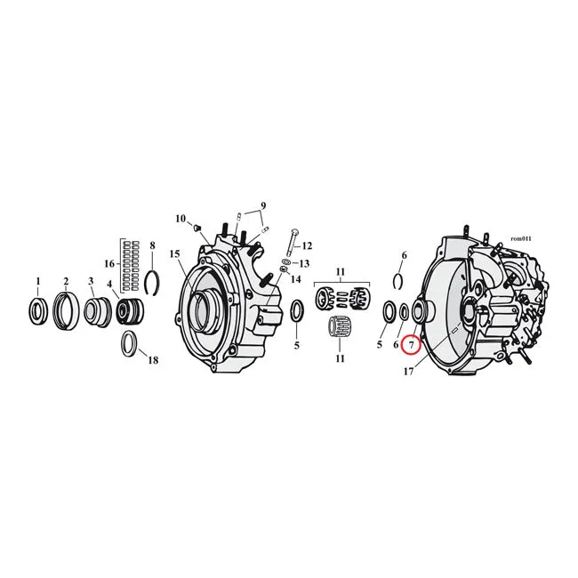 Bushing Crankcase Pin.Shaft+.005 Harley-Davidson gegalvaniseerd staal
