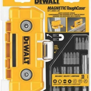 DeWalt Impact Driver Bit Set Magnetic Tough Case, 15-Piece met snelle installatie