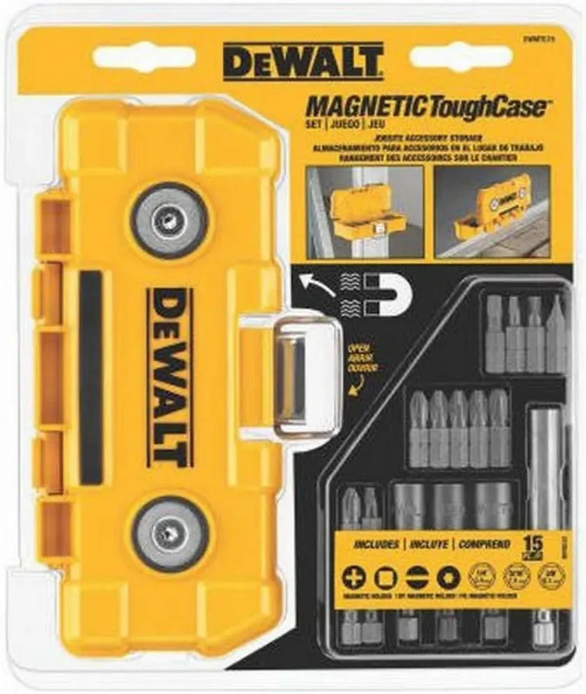 DeWalt Impact Driver Bit Set Magnetic Tough Case, 15-Piece met snelle installatie