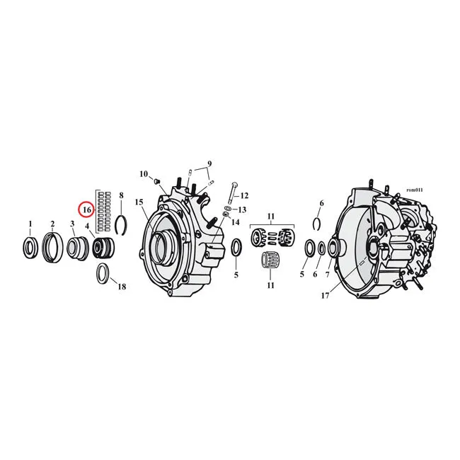 Pinion Shaft (Right Side) Crankcase/Wheel Rollers, +.0006" Harley Davidson | Links | Elektrisch