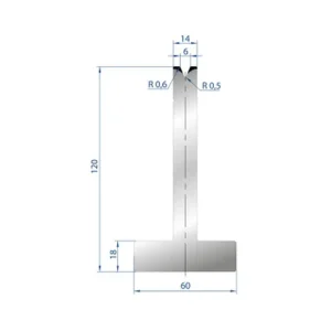 Part No. 3066 @ 805mm 45 Degree T Shape Die (Segmented)