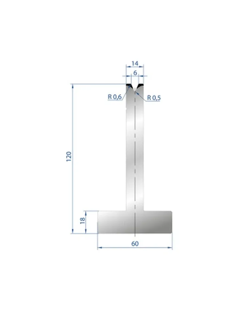 Part No. 3066 @ 805mm 45 Degree T Shape Die (Segmented)