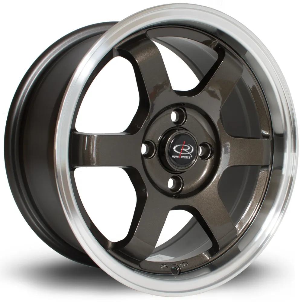 Rota Grid 15x7" 4x100 ET40, Gunmetal, Glad Lip
