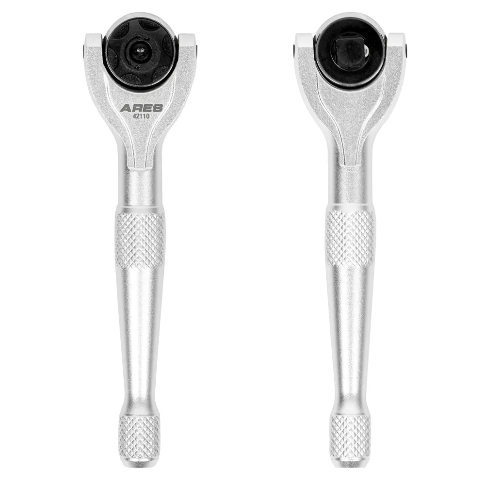 ARES 42120 - 2-Piece 1/4-Inch Drive 90-Tooth Mini Zwenkbaar Head Ratchet Set