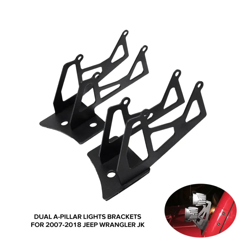 2007-2018 Jeep Wrangler JK Windshield Duaal Light Pods Mounting Brackets(Set/2pcs)