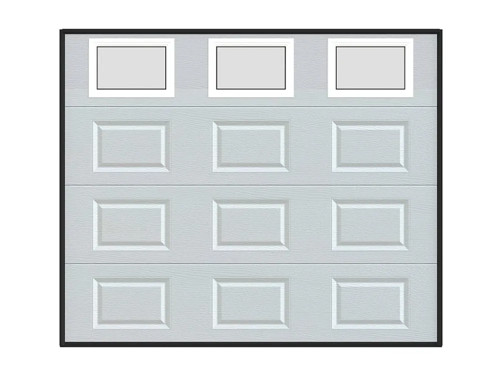 ABS kunststof Automatische sectionale garagedeur met cassettes - Wit - Met ramen - CAOPAS