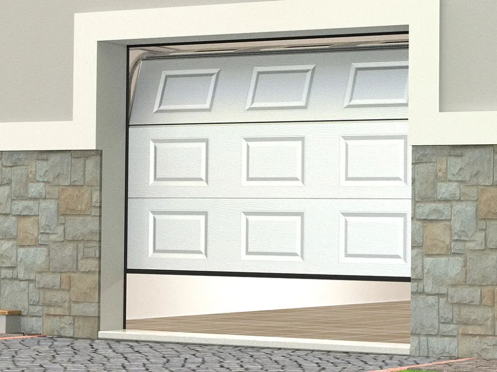 ABS kunststof Automatische sectionale garagedeur met cassettes - Wit - Met ramen - CAOPAS