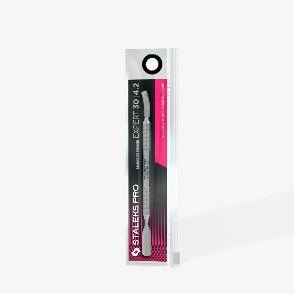 Staleks cuticle pusher - EXPERT 30 TYPE 4.2 (rounded breed pusher and bent blade)