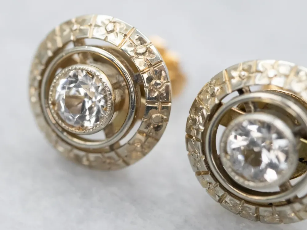 Sneeuwwit Sapphire Stud Earrings Floral Halo