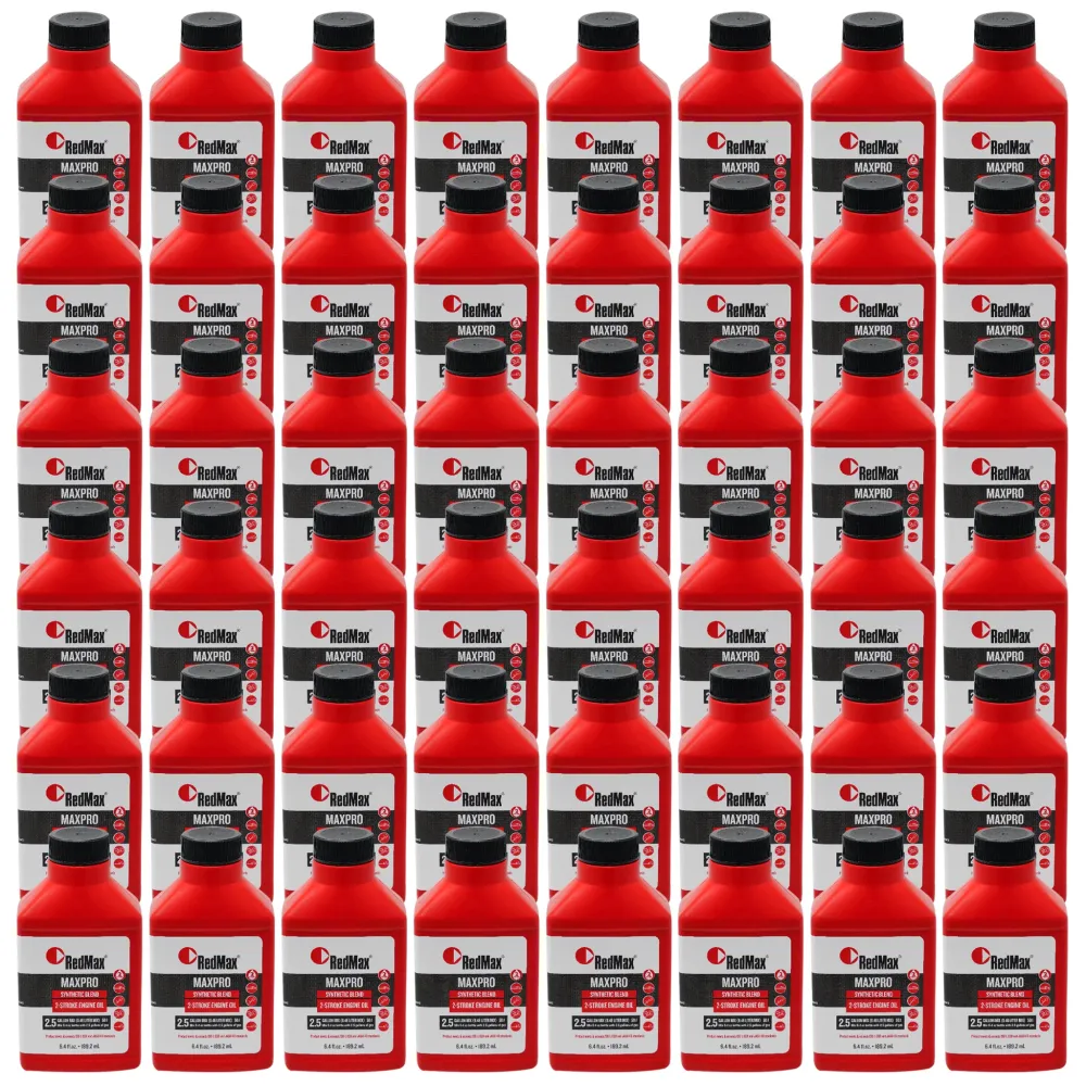 48PK RedMax 598817703 MaxPro 2-Cycle Oil 2.5 Gallon Mix 6.4 Oz. met bevriezingsbeveiliging tot -20°C