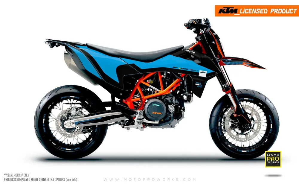 Premium All-Season KTM GRAPHICS - 690 SMC-R "Sprint" (Blue/Black)