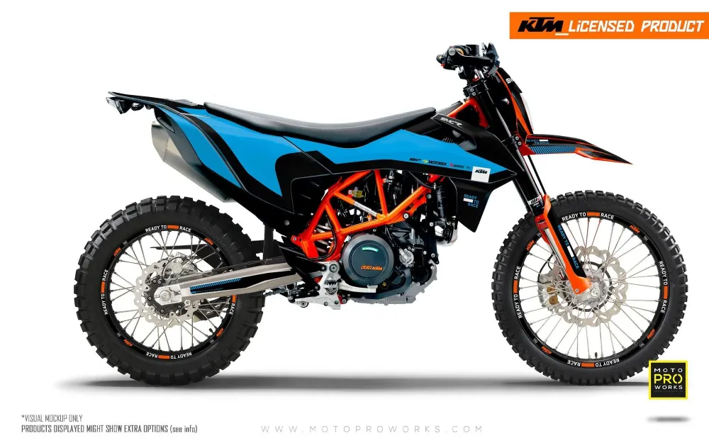 Premium All-Season KTM GRAPHICS - 690 SMC-R "Sprint" (Blue/Black)